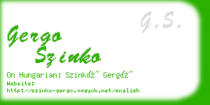 gergo szinko business card